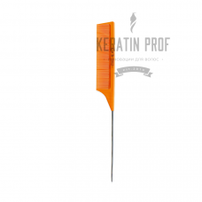 Расческа карбоновая с металл. хвостиком Keratin Tools Оранжевая