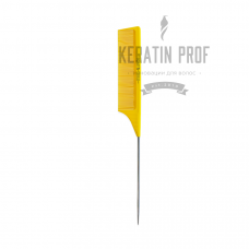 Расческа Keratin Tools карбоновая с металл. хвостиком Желтая